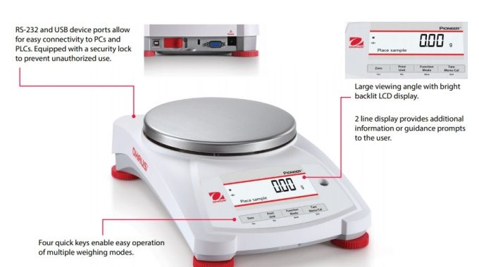 Cân phân tích số lẻ Ohaus Pioneer pixel (820–8200g)
