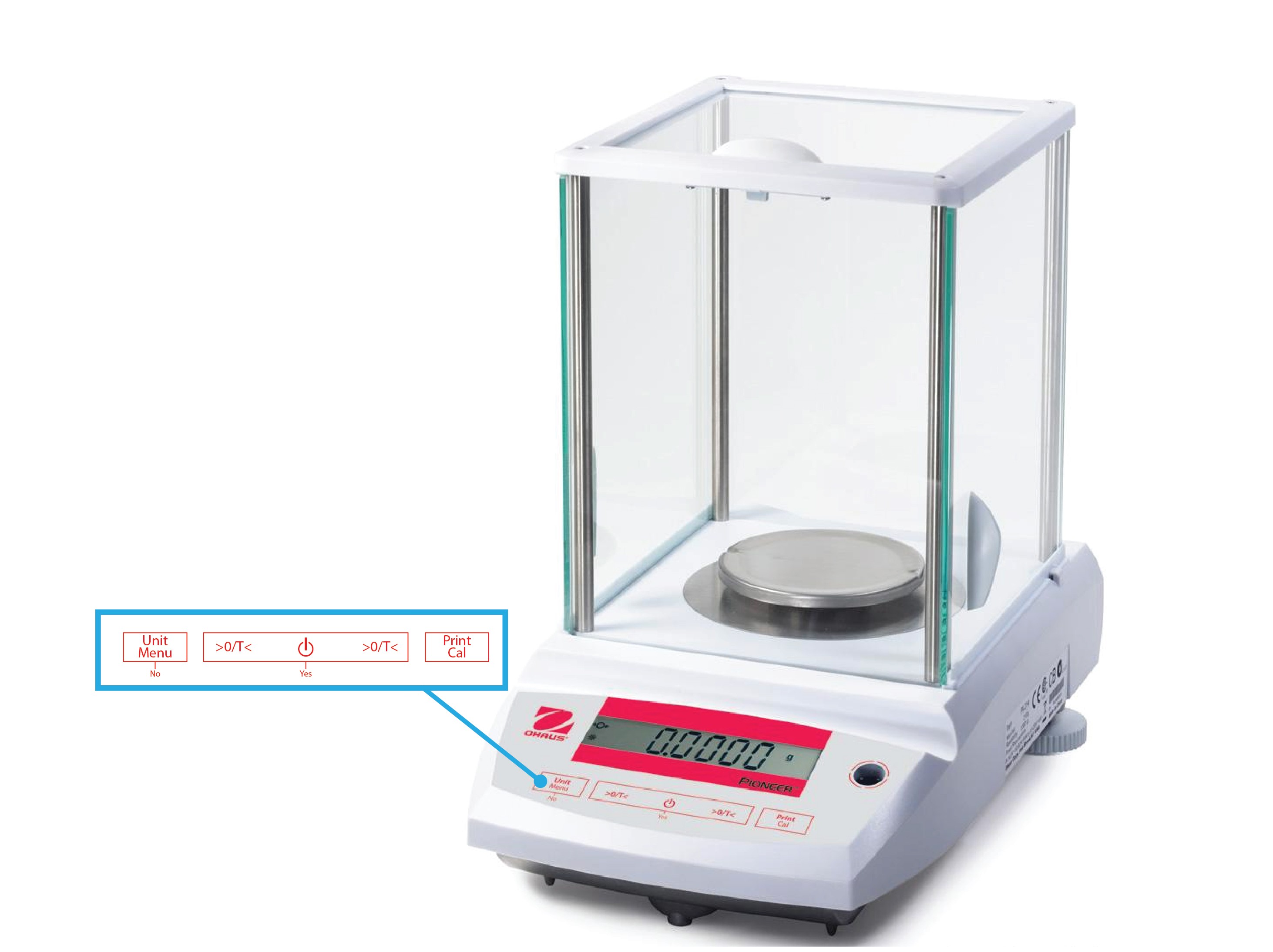 Nút điều khiển Cân phân tích 4 số lẻ chuẩn ngoại PA214 Ohaus